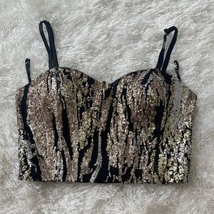Sparkle crop corset top